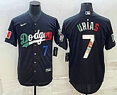 Mens Los Angeles Dodgers #7 Julio Urias Number Black Mexico 2020 World Series Cool Base Nike Jersey,baseball caps,new era cap wholesale,wholesale hats