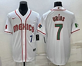 Mens Mexico Baseball #7 Julio Urias Number 2023 White Blue World Baseball Classic Stitched Jersey,baseball caps,new era cap wholesale,wholesale hats