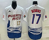 Mens Puerto Rico Baseball #17 Jose Berrios Number 2023 White World Baseball Classic Stitched Jersey,baseball caps,new era cap wholesale,wholesale hats