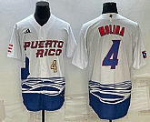Mens Puerto Rico Baseball #4 Carlos Correa Number 2023 White World Baseball Classic Stitched Jersey,baseball caps,new era cap wholesale,wholesale hats