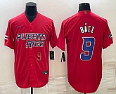 Mens Puerto Rico Baseball #9 Javier Baez Number 2023 Red World Baseball Classic Stitched Jersey,baseball caps,new era cap wholesale,wholesale hats