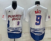 Mens Puerto Rico Baseball #9 Javier Baez Number White 2023 World Baseball Classic Stitched Jersey,baseball caps,new era cap wholesale,wholesale hats