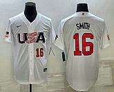 Mens USA Baseball #16 Will Smith Number 2023 White World Baseball Classic Stitched Jersey,baseball caps,new era cap wholesale,wholesale hats
