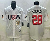 Mens USA Baseball #28 Nolan Arenado Number 2023 White World Baseball Classic Replica Stitched Jersey,baseball caps,new era cap wholesale,wholesale hats