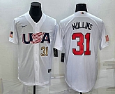 Mens USA Baseball #31 Cedric Mullins Number 2023 White World Classic Stitched Jersey,baseball caps,new era cap wholesale,wholesale hats