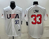 Mens USA Baseball #33 Lance Lynn Number 2023 White World Baseball Classic Stitched Jersey,baseball caps,new era cap wholesale,wholesale hats