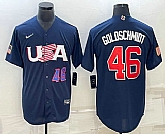 Mens USA Baseball #46 Paul Goldschmidt Number 2023 Navy World Baseball Classic Stitched Jersey,baseball caps,new era cap wholesale,wholesale hats