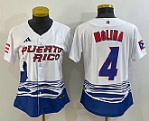 Women's Puerto Rico Baseball #4 Yadier Molina 2023 Red World Classic Stitched Jerseys,baseball caps,new era cap wholesale,wholesale hats