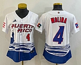 Women's Puerto Rico Baseball #4 Yadier Molina Number 2023 Red World Classic Stitched Jersey,baseball caps,new era cap wholesale,wholesale hats