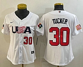 Women's USA Baseball #30 Kyle Tucker Number 2023 White World Classic Stitched Jerseys,baseball caps,new era cap wholesale,wholesale hats
