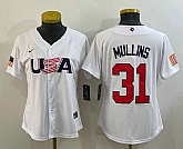 Women's USA Baseball #31 Cedric Mullins 2023 White World Classic Stitched Jersey,baseball caps,new era cap wholesale,wholesale hats