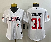 Women's USA Baseball #31 Cedric Mullins 2023 White World Classic Stitched Jerseys,baseball caps,new era cap wholesale,wholesale hats