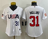 Women's USA Baseball #31 Cedric Mullins Number 2023 White World Classic Stitched Jerseys,baseball caps,new era cap wholesale,wholesale hats
