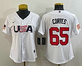 Women's USA Baseball #65 Nestor Cortes 2023 White World Classic Stitched Jersey,baseball caps,new era cap wholesale,wholesale hats