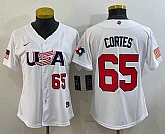 Women's USA Baseball #65 Nestor Cortes Number 2023 White World Classic Stitched Jersey,baseball caps,new era cap wholesale,wholesale hats