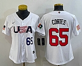 Women's USA Baseball #65 Nestor Cortes Number 2023 White World Classic Stitched Jerseys,baseball caps,new era cap wholesale,wholesale hats