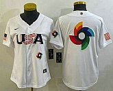 Women's USA Baseball Big Logo 2023 White World Baseball Classic Stitched Jerseys,baseball caps,new era cap wholesale,wholesale hats