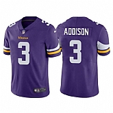 Men & Women & Youth Minnesota Vikings #3 Jordan Addison Purple 2023 Draft Vapor Untouchable Limited Stitched Jersey,baseball caps,new era cap wholesale,wholesale hats