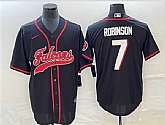 Men's Atlanta Falcons #7 Bijan Robinson Black With Patch Cool Base Stitched Baseball Jersey,baseball caps,new era cap wholesale,wholesale hats