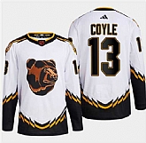 Men's Boston Bruins #13 Charlie Coyle White 2022-23 Reverse Retro Stitched Jersey Dzhi,baseball caps,new era cap wholesale,wholesale hats