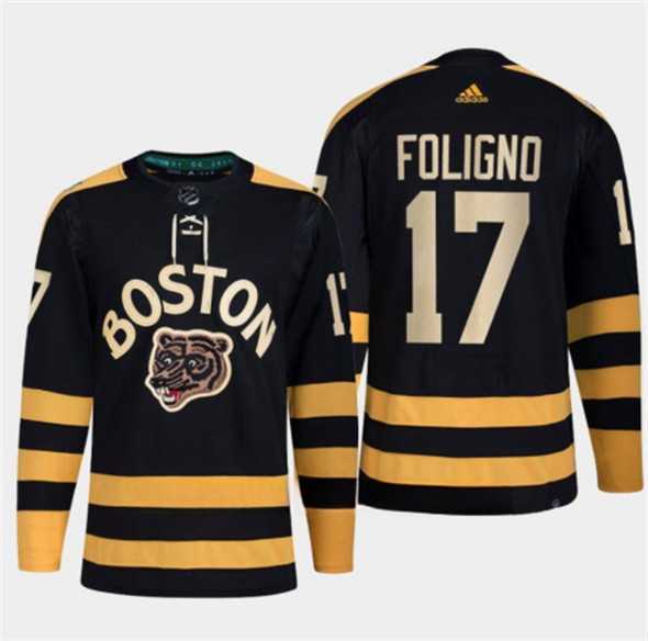 Men's Boston Bruins #17 Nick Foligno Black Classic Primegreen Stitched Jersey Dzhi