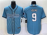 Men's Carolina Panthers #9 Bryce Young Blue With Patch Cool Base Stitched Baseball Jersey,baseball caps,new era cap wholesale,wholesale hats
