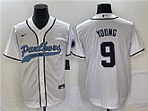 Men's Carolina Panthers #9 Bryce Young White With Patch Cool Base Stitched Baseball Jersey,baseball caps,new era cap wholesale,wholesale hats