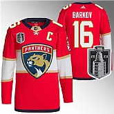 Men's Florida Panthers #16 Aleksander Barkov Red 2023 Stanley Cup Final Stitched Jersey Dzhi,baseball caps,new era cap wholesale,wholesale hats