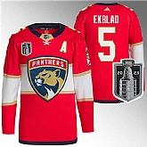 Men's Florida Panthers #5 Aaron Ekblad Red 2023 Stanley Cup Final Stitched Jersey Dzhi,baseball caps,new era cap wholesale,wholesale hats