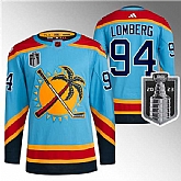 Men's Florida Panthers #94 Ryan Lomberg Blue 2023 Stanley Cup Final Reverse Retro Stitched Jersey Dzhi