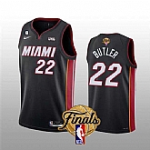 Men's Miami Heat #22 Jimmy Butler Black 2023 Finals Icon Edition With NO.6 Patch Stitched Basketball Jersey Dzhi,baseball caps,new era cap wholesale,wholesale hats