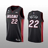 Men's Miami Heat #22 Jimmy Butler Black With NO.6 Patch Stitched Jersey Dzhi,baseball caps,new era cap wholesale,wholesale hats