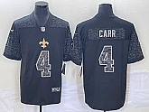 Men's New Orleans Saints #4 Derek Carr Black Reflective Limited Stitched Football Jersey,baseball caps,new era cap wholesale,wholesale hats