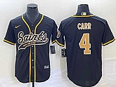 Men's New Orleans Saints #4 Derek Carr Black With Patch Cool Base Stitched Baseball Jersey,baseball caps,new era cap wholesale,wholesale hats