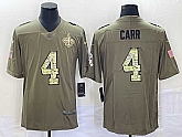 Men's New Orleans Saints #4 Derek Carr Olive With Camo 2017 Salute To Service Stitched NFL Nike Limited Jersey,baseball caps,new era cap wholesale,wholesale hats