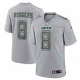 Men's New York Jets #8 Aaron Rodgers Grey Atmosphere Fashion Stitched Jersey Dyin,baseball caps,new era cap wholesale,wholesale hats