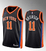 Men's New York Knicks #11 Jalen Brunson Black Stitched Basketball Jersey Dzhi,baseball caps,new era cap wholesale,wholesale hats