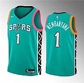 Men's San Antonio Spurs #1 Victor Wembanyama Teal 2022-23 City Edition Swingman Stitched Basketball Jersey Dzhi,baseball caps,new era cap wholesale,wholesale hats