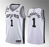 Men's San Antonio Spurs #1 Victor Wembanyama White 2022-23 Association Edition With NO.6 Patch Stitched Basketball Jersey Dzhi,baseball caps,new era cap wholesale,wholesale hats