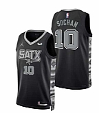Men's San Antonio Spurs #10 Jeremy Sochan 2022-23 Black Stitched Jersey Dzhi,baseball caps,new era cap wholesale,wholesale hats