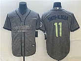 Men's Seattle Seahawks #11 Jaxon Smith-Njigba Gray With Patch Cool Base Stitched Baseball Jersey1,baseball caps,new era cap wholesale,wholesale hats