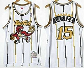 Men's Toronto Raptors #15 Vince Carter 1998-99 White Gold Hardwood Classics Soul Swingman Throwback Jersey,baseball caps,new era cap wholesale,wholesale hats