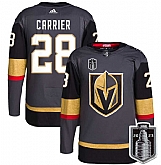 Men's Vegas Golden Knights #28 William Carrier Gray 2023 Stanley Cup Final Stitched Jersey Dzhi,baseball caps,new era cap wholesale,wholesale hats