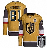 Men's Vegas Golden Knights #81 Jonathan Marchessault Gold 2023 Stanley Cup Final Stitched Jersey Dzhi,baseball caps,new era cap wholesale,wholesale hats