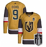 Men's Vegas Golden Knights #9 Jack Eichel Gold 2023 Stanley Cup Final Stitched Jersey Dzhi,baseball caps,new era cap wholesale,wholesale hats