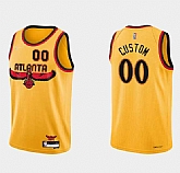 Men & Youth Customized Atlanta Hawks Yellow NEW Nike 2021 Swingman Throwback Jersey