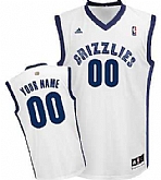 Men & Youth Customized Memphis Grizzlies White Jersey