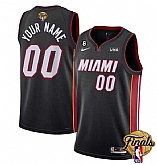 Men & Youth Customized Miami Heat Active Player Black 2023 Finals Icon Edition With NO.6 Patch Stitched Jersey,baseball caps,new era cap wholesale,wholesale hats