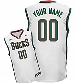 Men & Youth Customized Milwaukee Bucks White Jersey