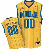 Men & Youth Customized New Orleans Hornets Yellow Jersey